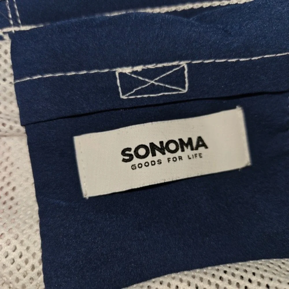 Sonoma Goods For Life Mens Striped Board Shorts Navy Red White Size Medium‎